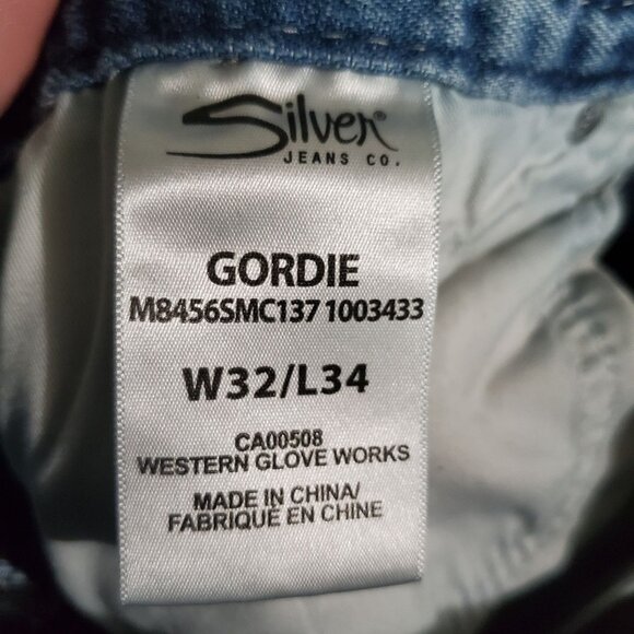 Silver Jeans Mens 32x34 Blue Gordie Relaxed Fit Stretch Denim - Picture 3 of 12